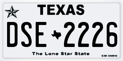 TX license plate DSE2226