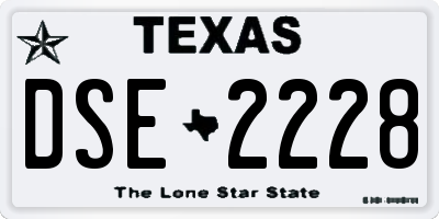 TX license plate DSE2228
