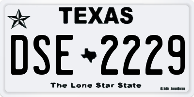 TX license plate DSE2229