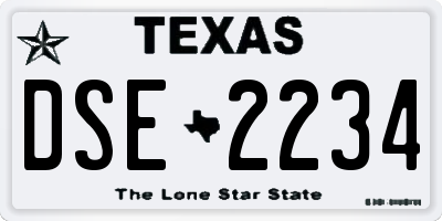 TX license plate DSE2234