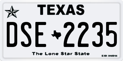 TX license plate DSE2235