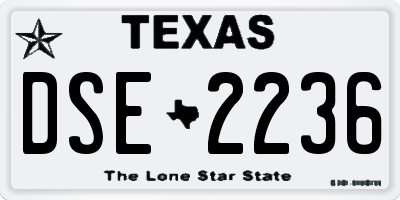 TX license plate DSE2236