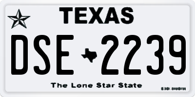 TX license plate DSE2239