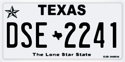 TX license plate DSE2241