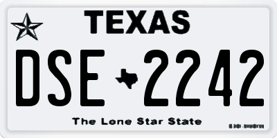 TX license plate DSE2242