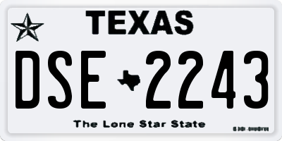 TX license plate DSE2243