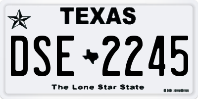 TX license plate DSE2245