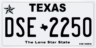 TX license plate DSE2250