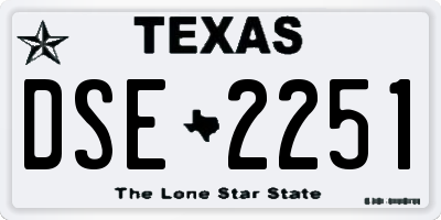 TX license plate DSE2251
