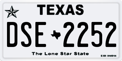 TX license plate DSE2252