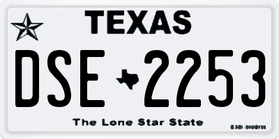 TX license plate DSE2253