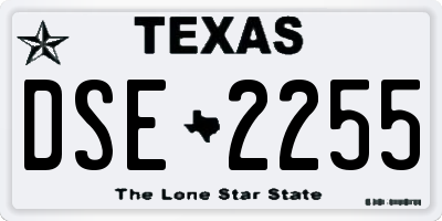 TX license plate DSE2255