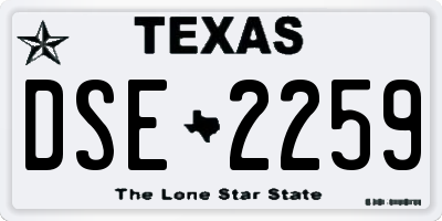TX license plate DSE2259