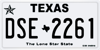 TX license plate DSE2261