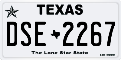 TX license plate DSE2267