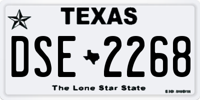 TX license plate DSE2268