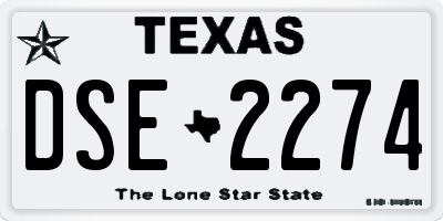 TX license plate DSE2274