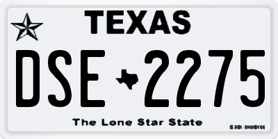TX license plate DSE2275