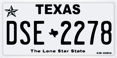 TX license plate DSE2278