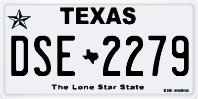TX license plate DSE2279