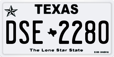 TX license plate DSE2280