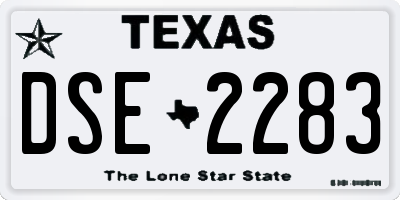 TX license plate DSE2283