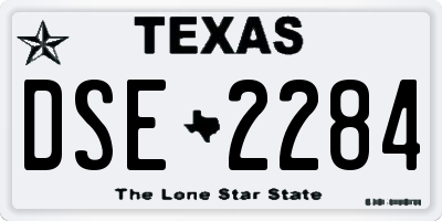 TX license plate DSE2284