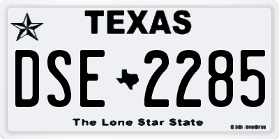 TX license plate DSE2285