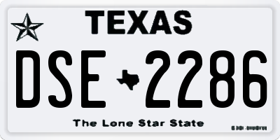 TX license plate DSE2286