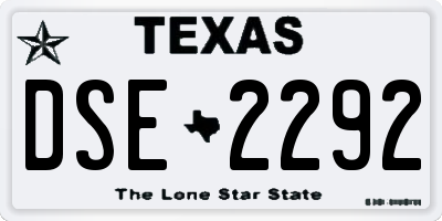 TX license plate DSE2292