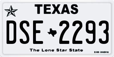TX license plate DSE2293
