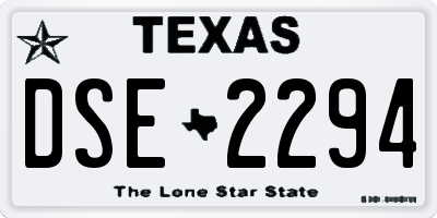 TX license plate DSE2294