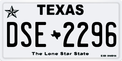 TX license plate DSE2296