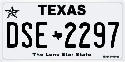TX license plate DSE2297
