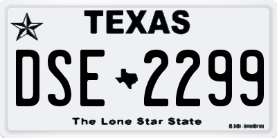 TX license plate DSE2299