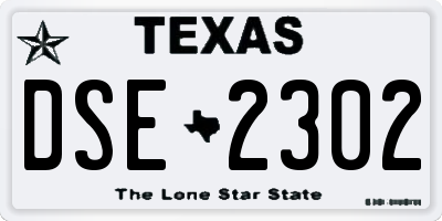 TX license plate DSE2302
