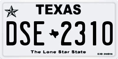 TX license plate DSE2310