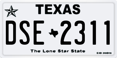 TX license plate DSE2311