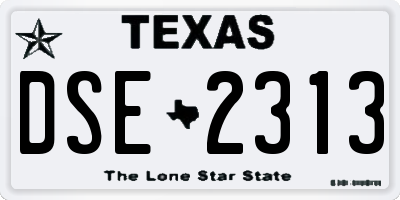 TX license plate DSE2313