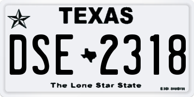TX license plate DSE2318