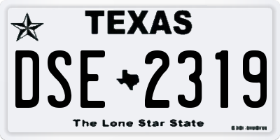 TX license plate DSE2319