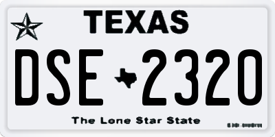 TX license plate DSE2320
