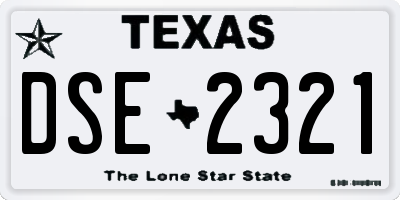 TX license plate DSE2321
