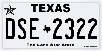 TX license plate DSE2322