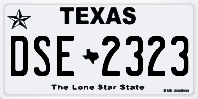 TX license plate DSE2323