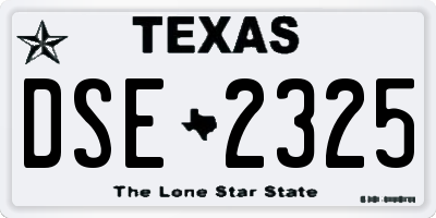 TX license plate DSE2325