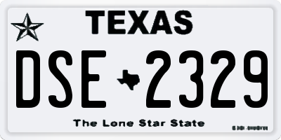TX license plate DSE2329