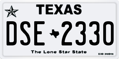 TX license plate DSE2330