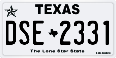 TX license plate DSE2331