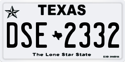 TX license plate DSE2332